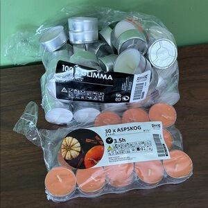 IKEA Tealight Candle Packs - White plain and pumpkin!